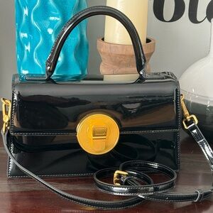 Black Patent Leather Handbag / Crossbody - Made in Italy, NWT